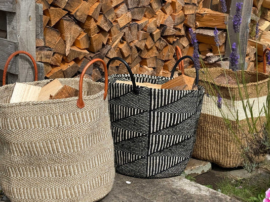 XL Sisal Log Basket Natural & Ivory
