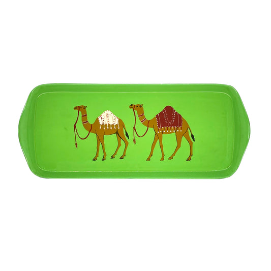 Mug Tray Hand painted Camels on Green