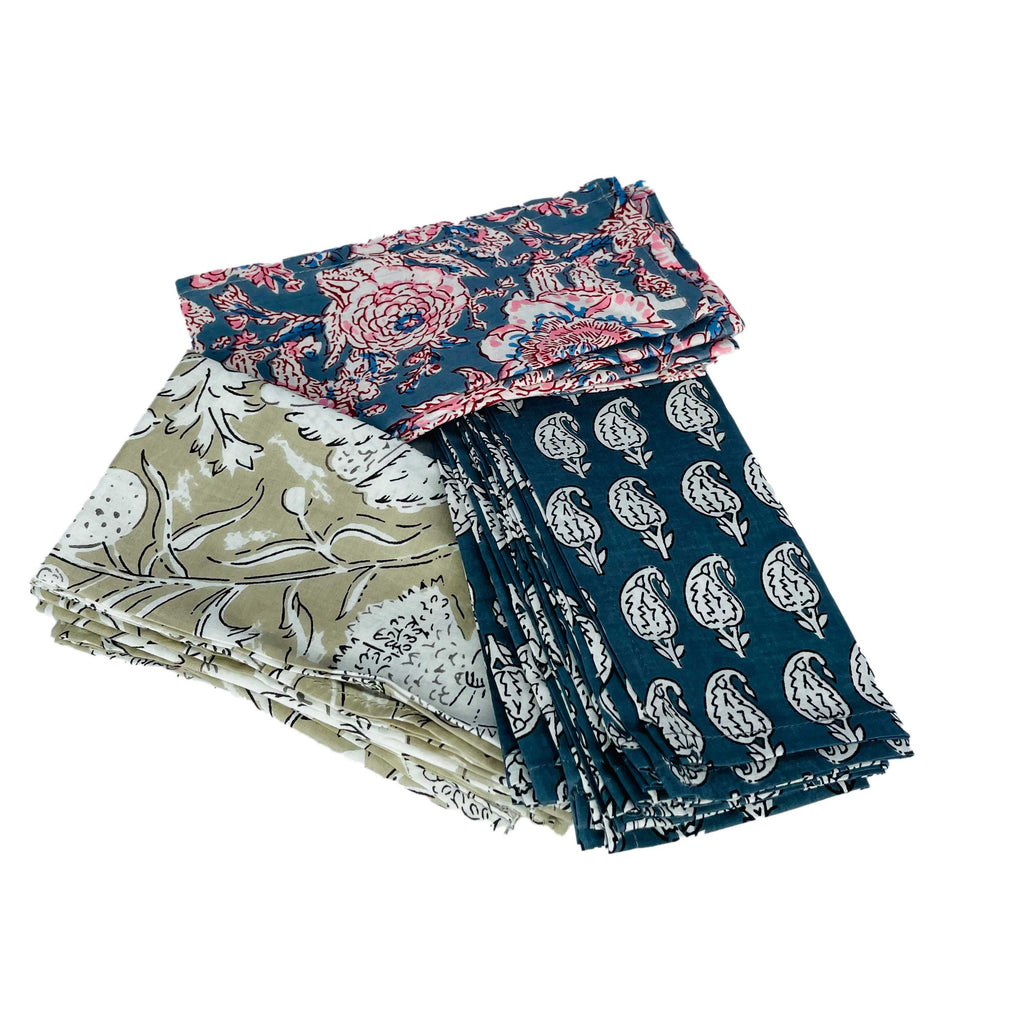 Napkins sets of 4, Grey, Neutral & Pink