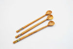Olivewood long handled beaded Spoon