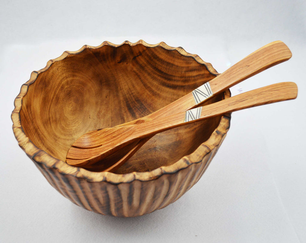 Jacaranda Wood hand carved Salad bowls(Large & Medium)