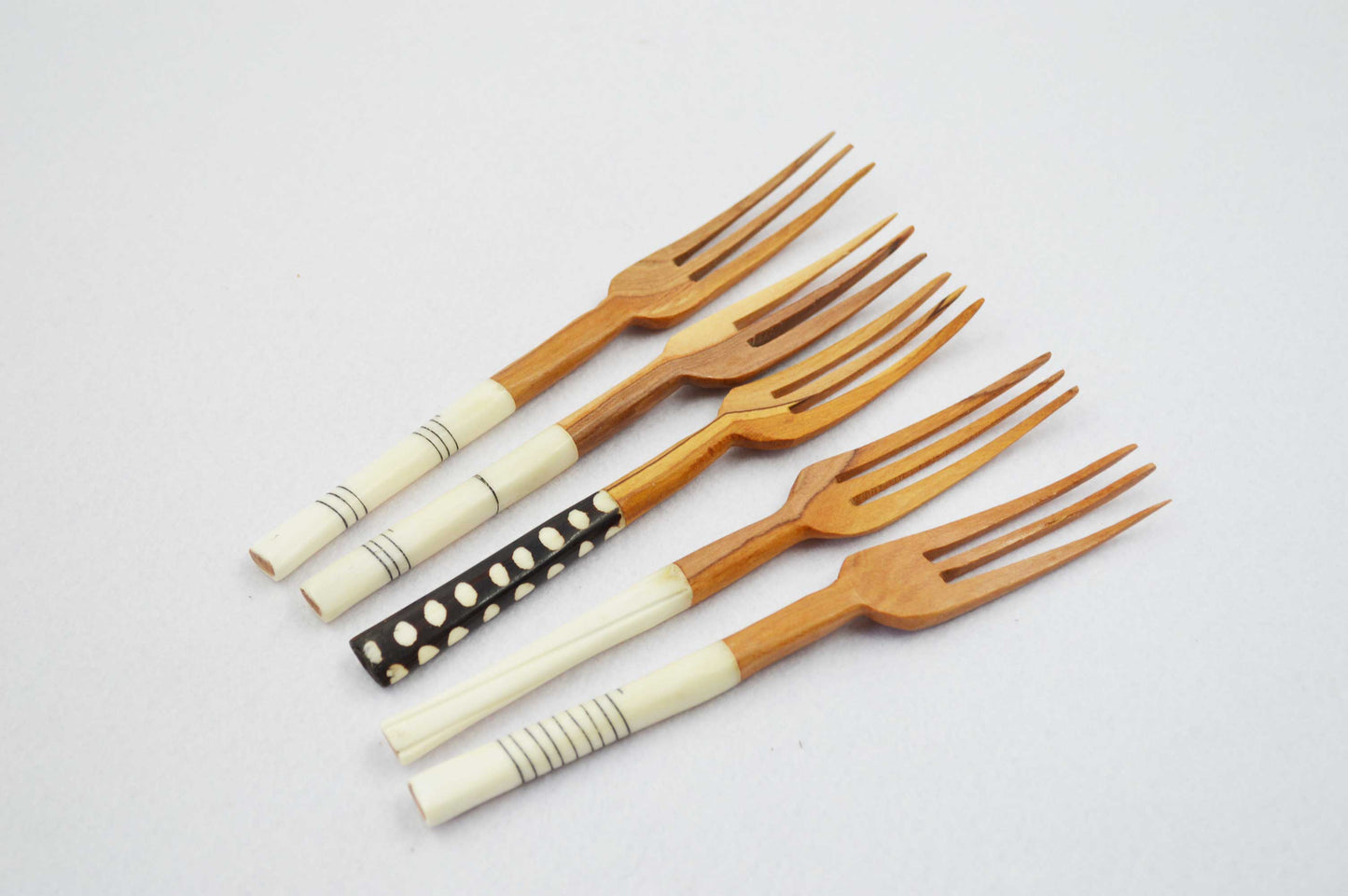 Olive wood small fork & spoons