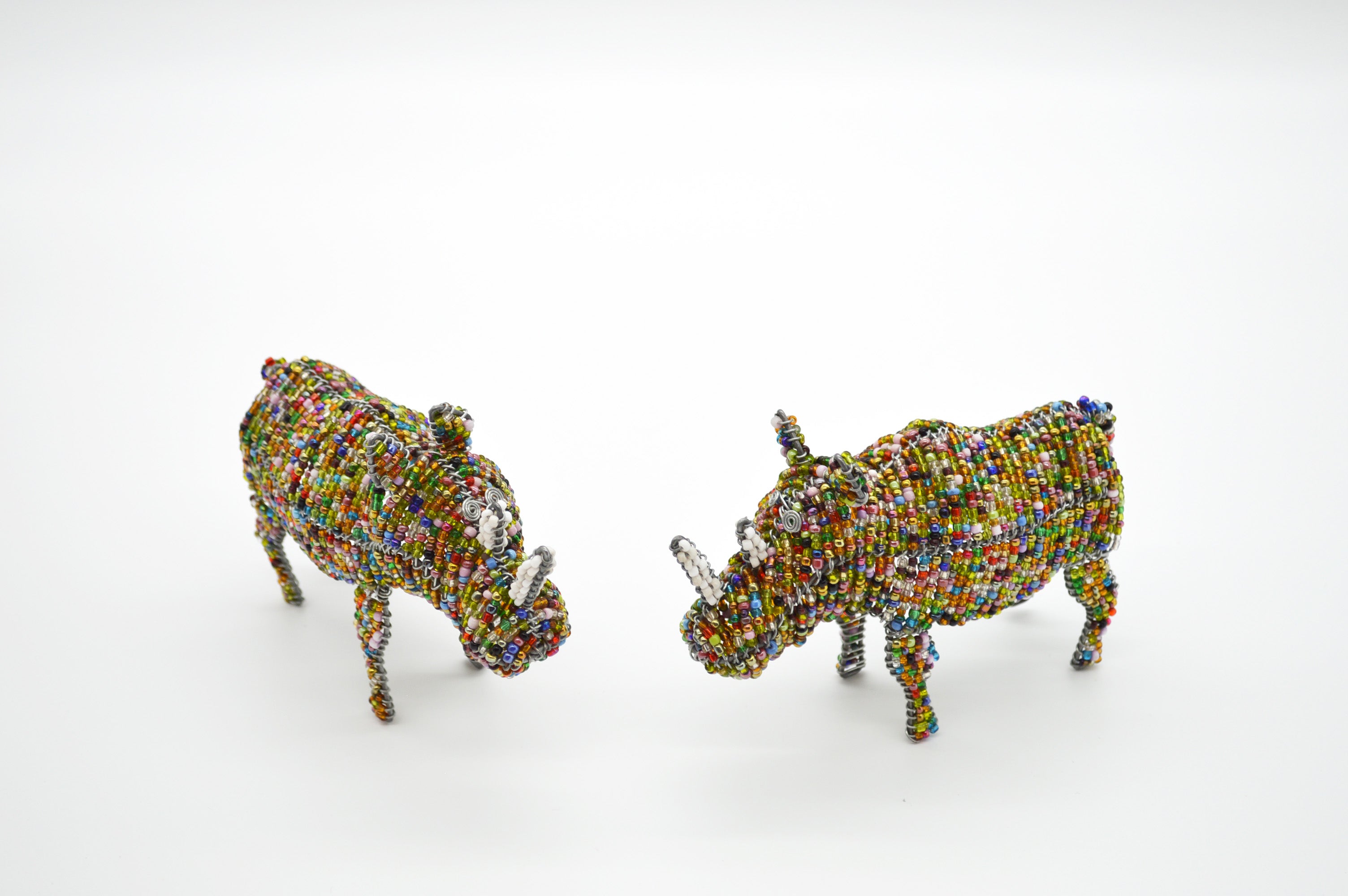 Beaded Rhino Ornament