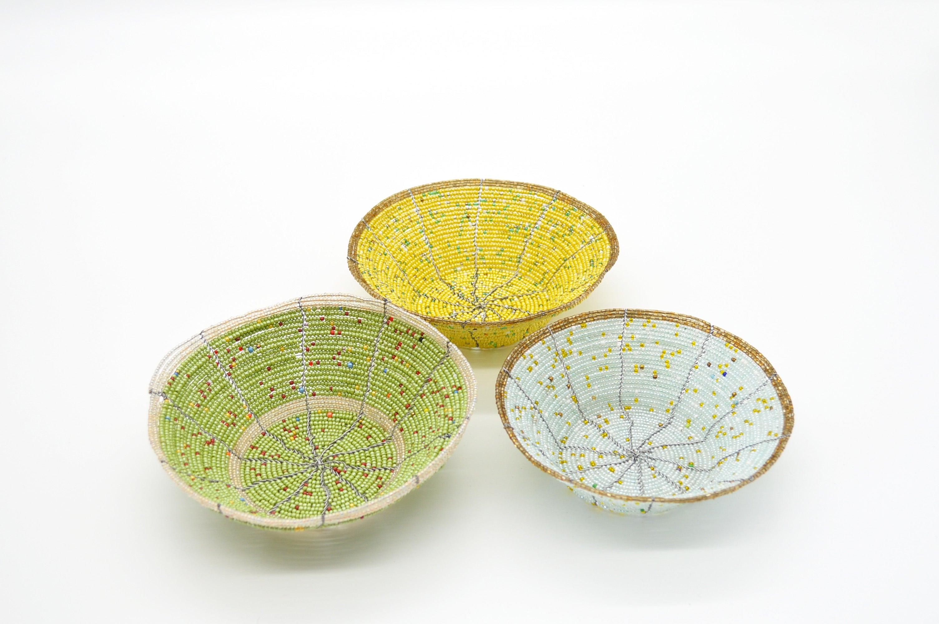 Beaded Trinket Bowls, assorted colours