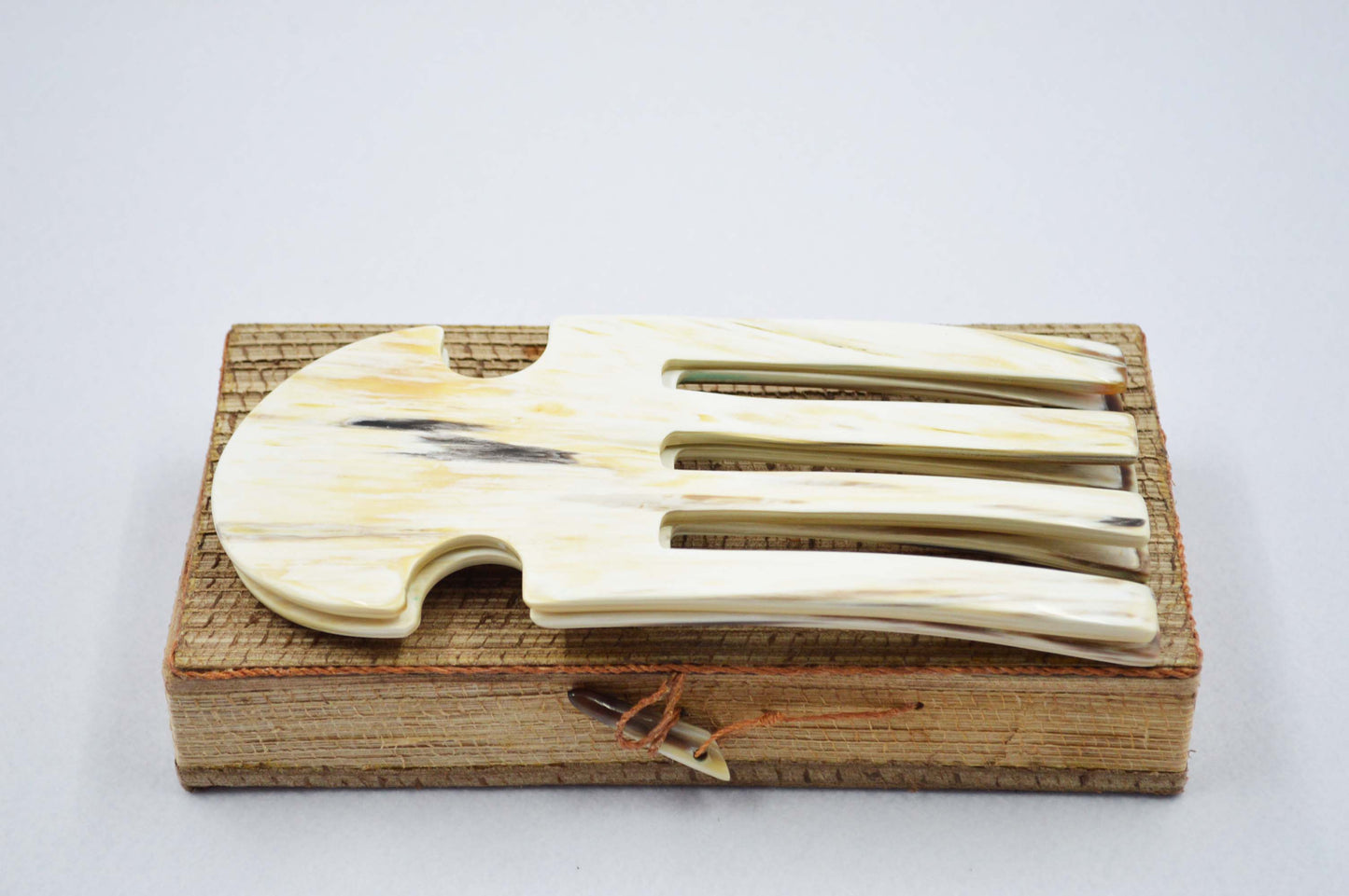 Ankole Cow Horn Comb Shaped Salad Servers