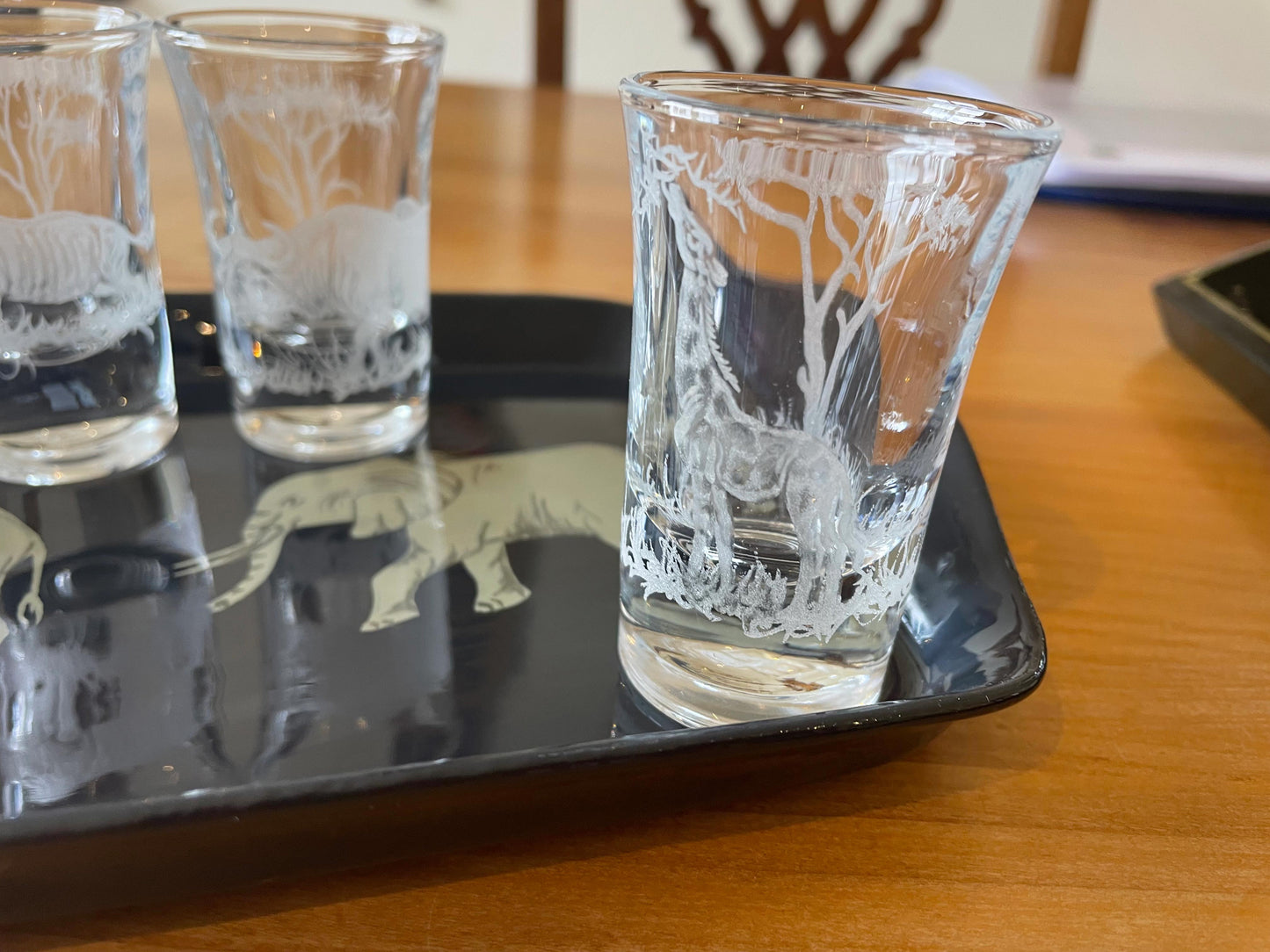 Shot Glasses engraved with African Animals