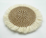 Sisal Woven Mats with Frilled Edge - Natural Colour design.