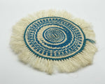 Sisal Woven Mats with Frilled Edge - Blue