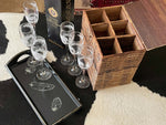 Champagne Glasses, Engraved with African Animals