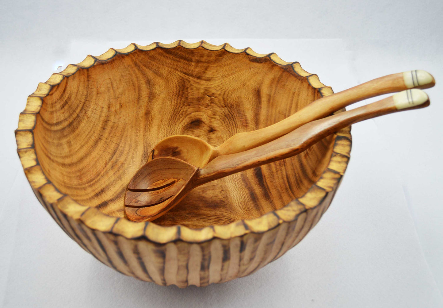 Jacaranda Wood hand carved Salad bowls(Large & Medium)