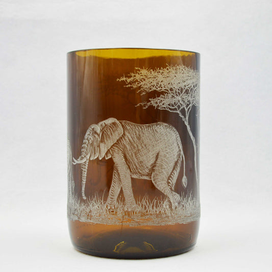 Storm Lantern Extra Large, Engraved with Elephant Family