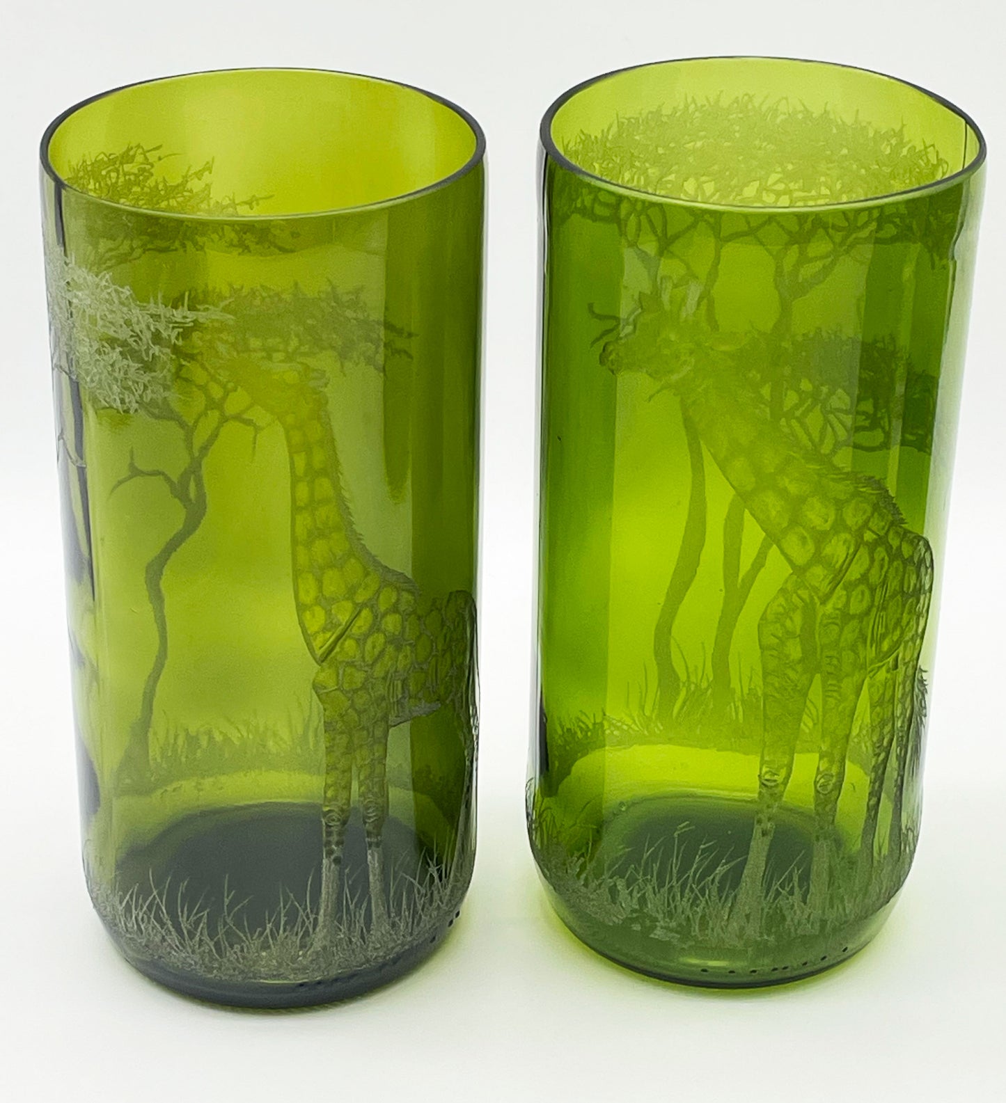 Storm Lantern, Engraved with Giraffe