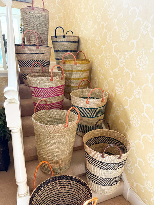 Large Tanzanian Sea Grass Laundry Basket.