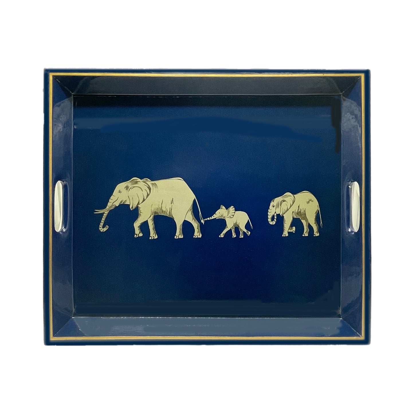 Tea Tray Elephant on Blue