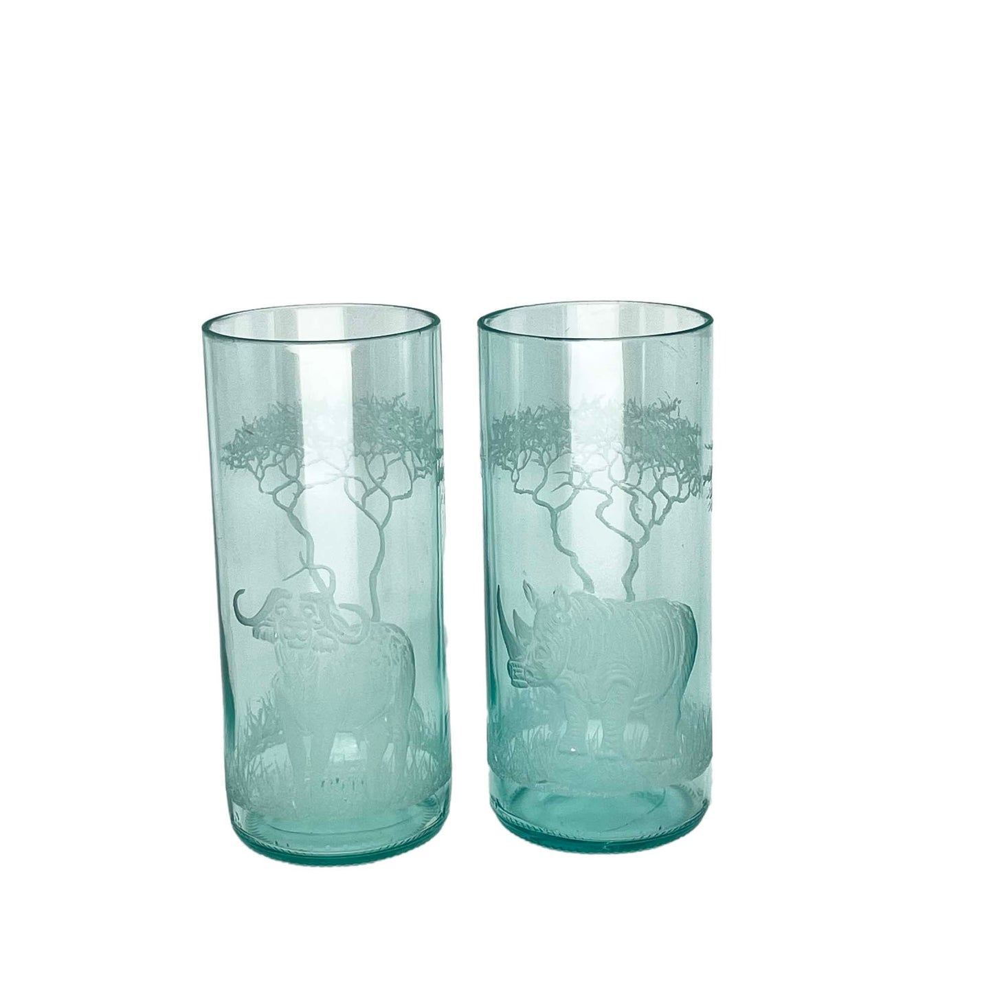 Highball Glasses, Engraved with BIG FIVE African Animals