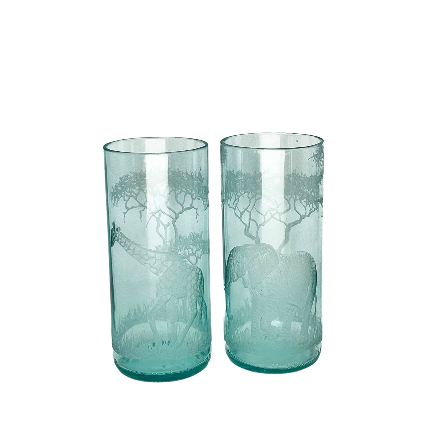 Highball Glasses, Engraved with BIG FIVE African Animals