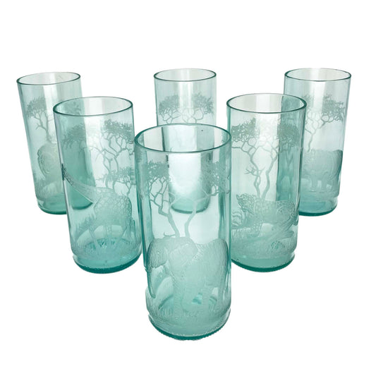 Highball Glasses, Engraved with BIG FIVE African Animals