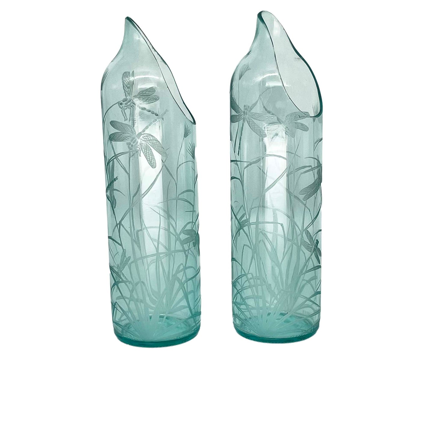 Hand Engraved Bottle Jugs with Dragonfly