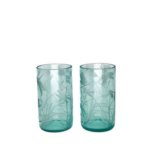 Hand Engraved recycled Glasses with Dragonfly