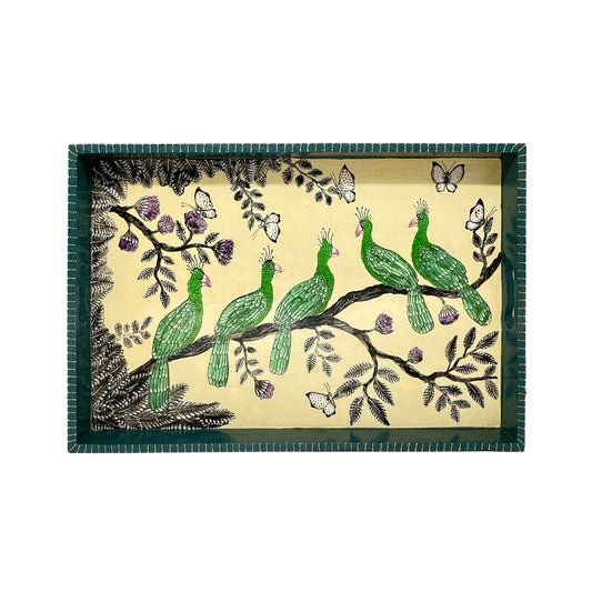 Naive Art Tray - Ex Large - Turaco Birds