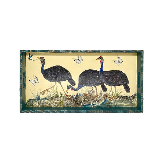 Naive Art Tray - Ex Long - Guinea Fowl