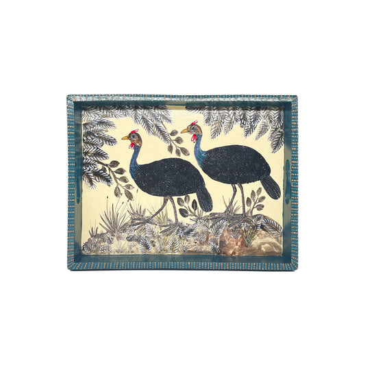 Naive Art Tray-Guinea Fowl