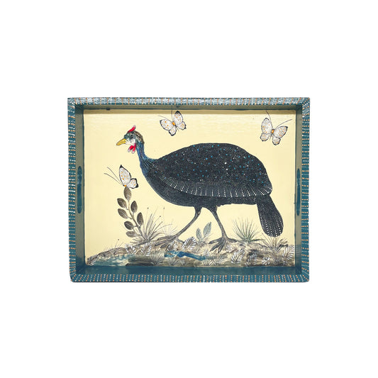 Naive Art Tray - Single Guinea Fowl