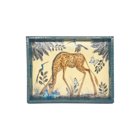 Naive Art Tray - Giraffe & Birds