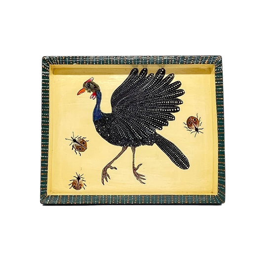Naive Art Tray -Small - Guinea Fowl