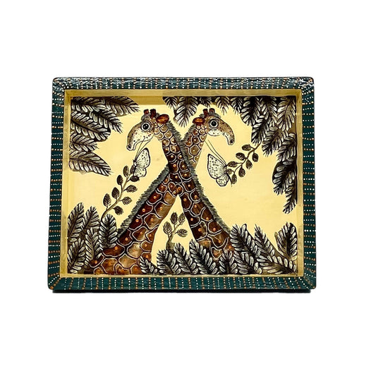 Naive Art Tray Small Two Giraffe