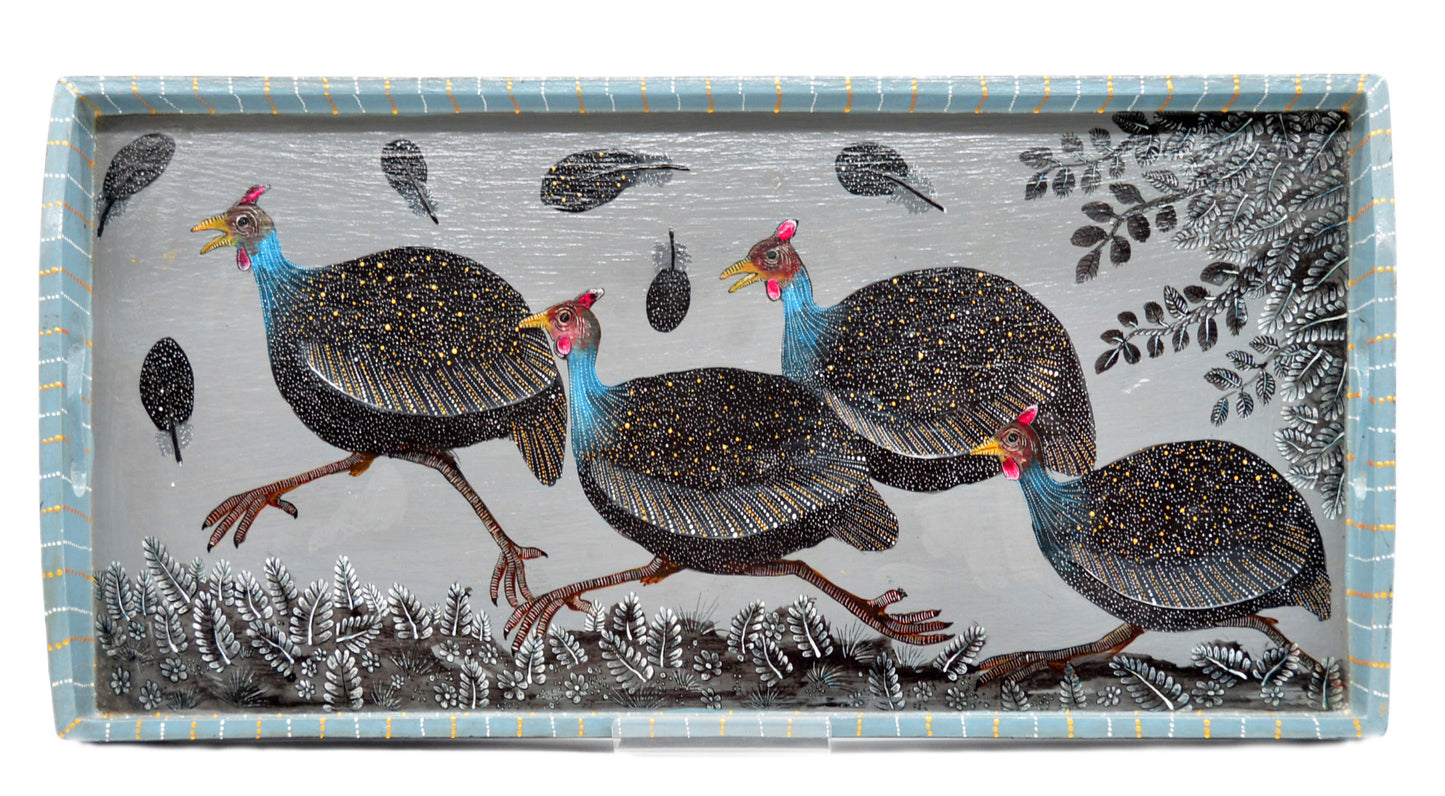 Naive Art Tray - Ex Long - Guinea Fowl