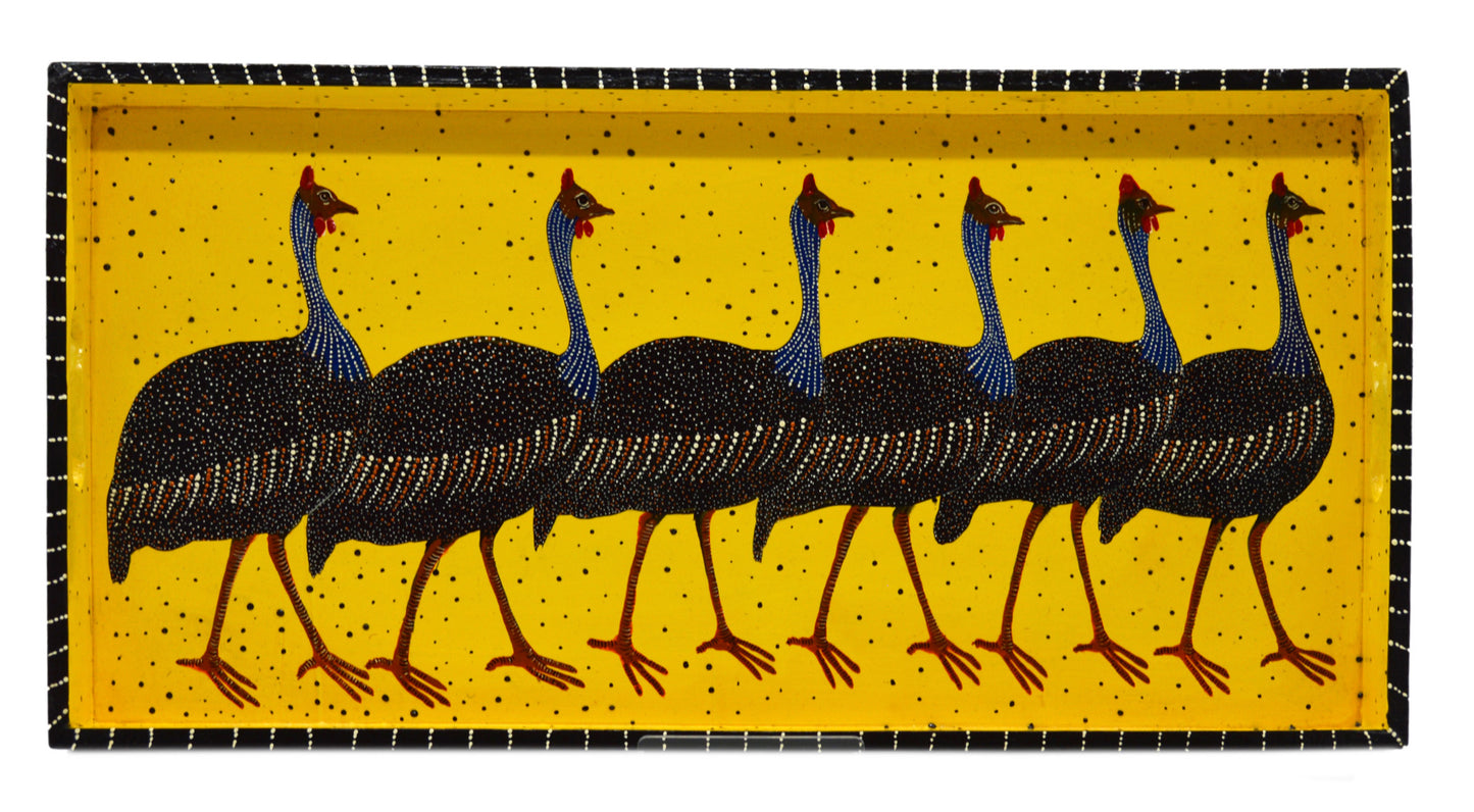 Naive Art Tray - Ex Long - Guinea Fowl