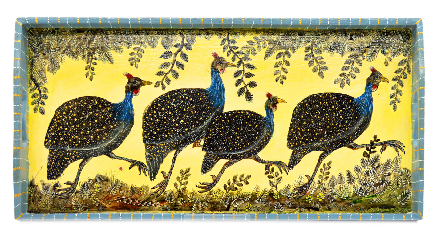Naive Art Tray - Ex Long - Guinea Fowl