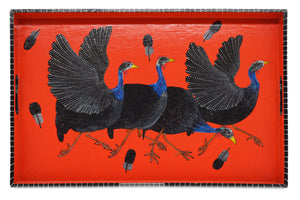 Naive Art Tray - Ex Large - Guinea Fowl