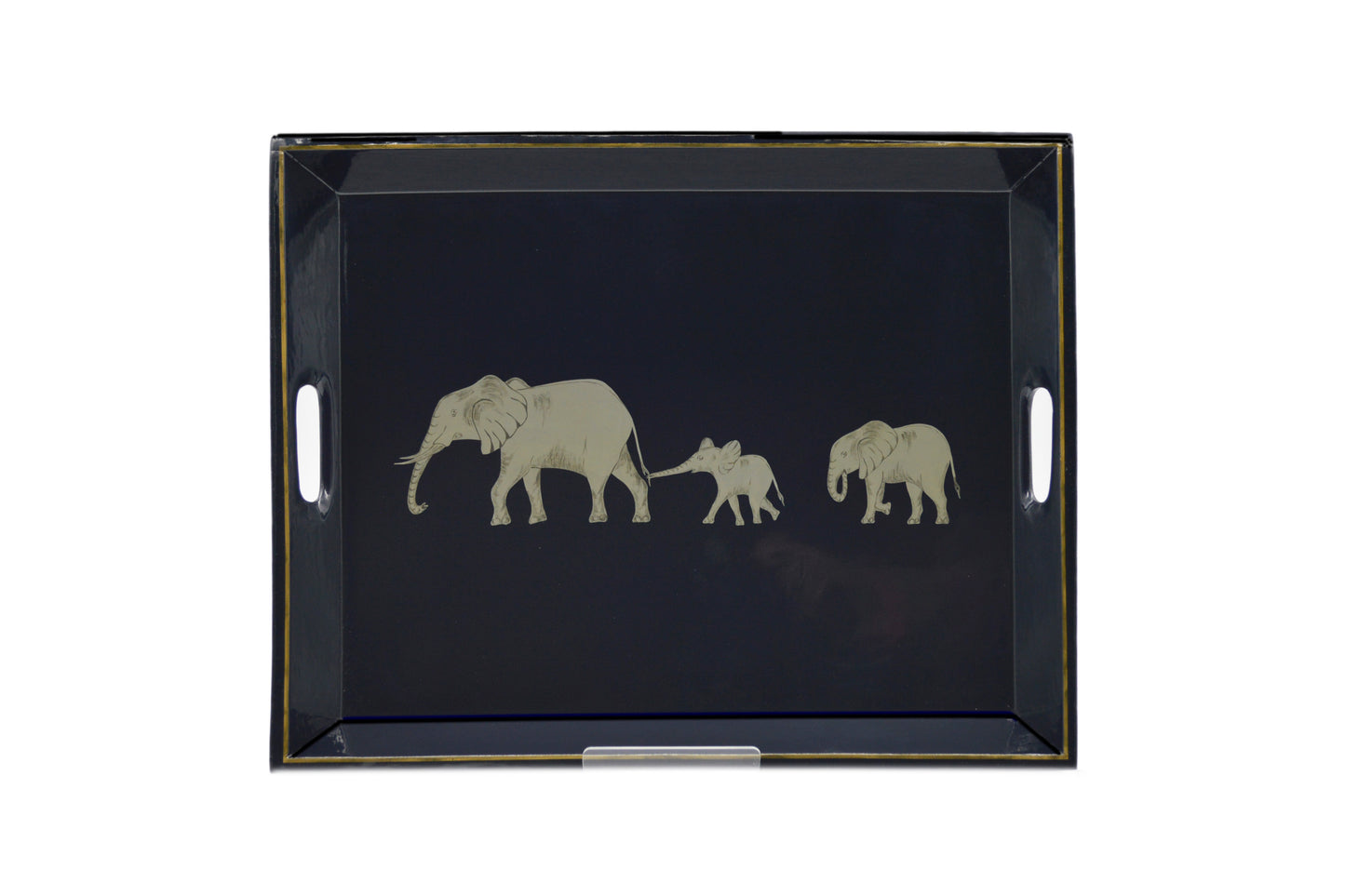 Lap Tray Hand Painted Grey Elephant on French Navy