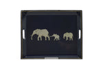 Lap Tray Hand Painted Grey Elephant on French Navy