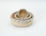 Basket sets with Beaded trim (bead colour choice)