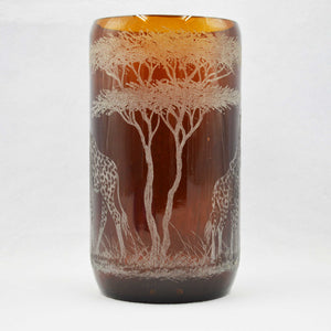 Extra Large Storm Lantern,  Engraved with Giraffes (B)