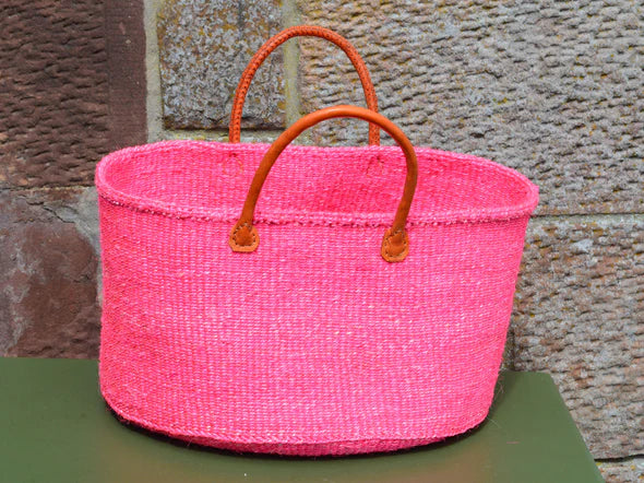 Wide Sisal XL Basket - PINKS