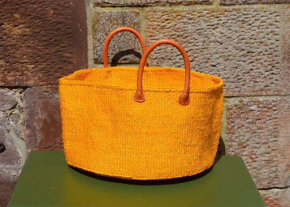 Wide Sisal XL Basket - YELLOWS and ORANGES