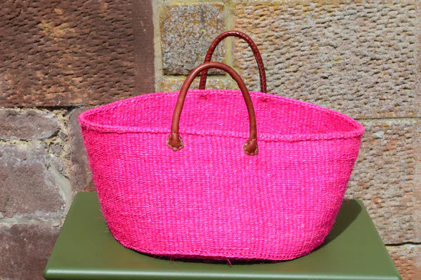 Wide Sisal XL Basket - PINKS