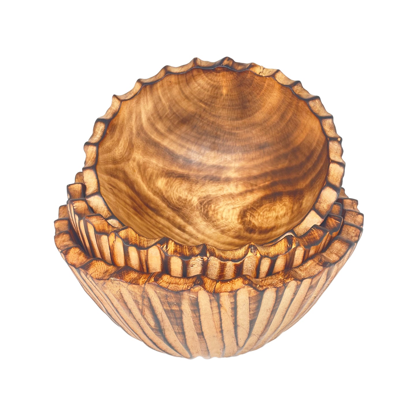 Jacaranda Wood hand carved Salad bowls-Large & Medium