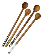 Olivewood long handled beaded Spoon
