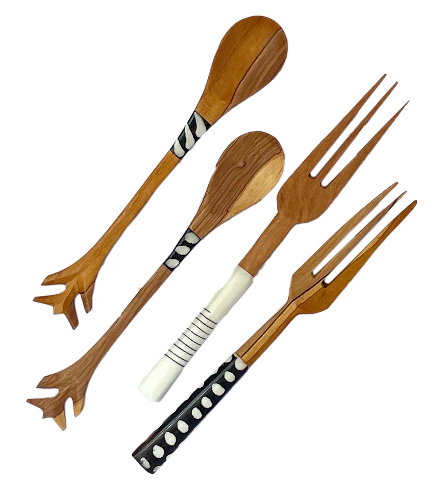 Olive wood small fork & spoons