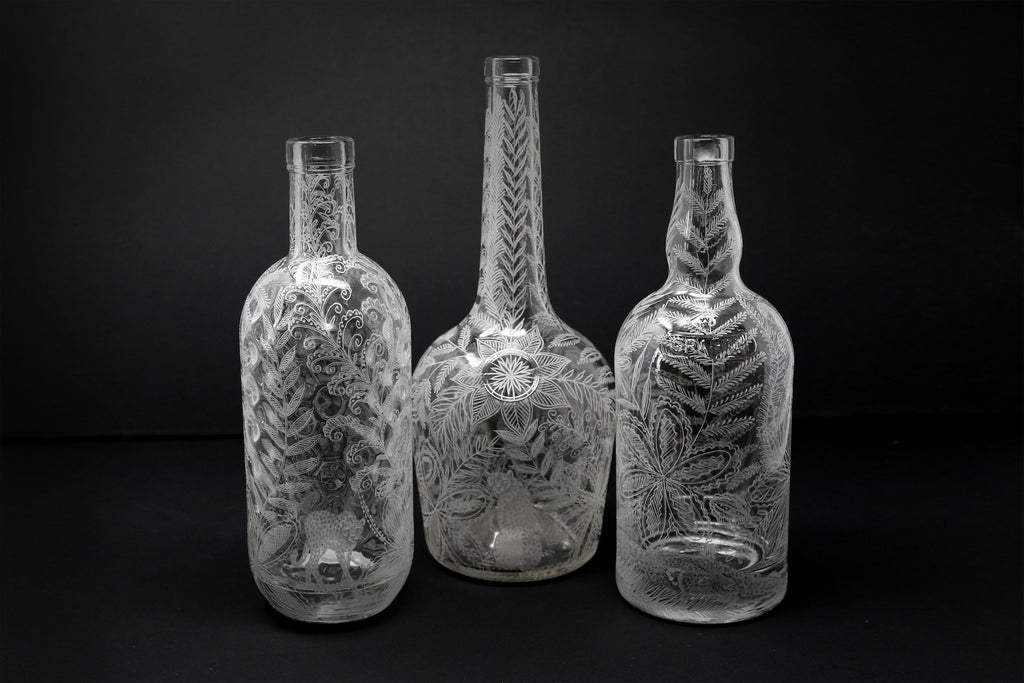 Bottles, Engraved with Hidden Cheetah