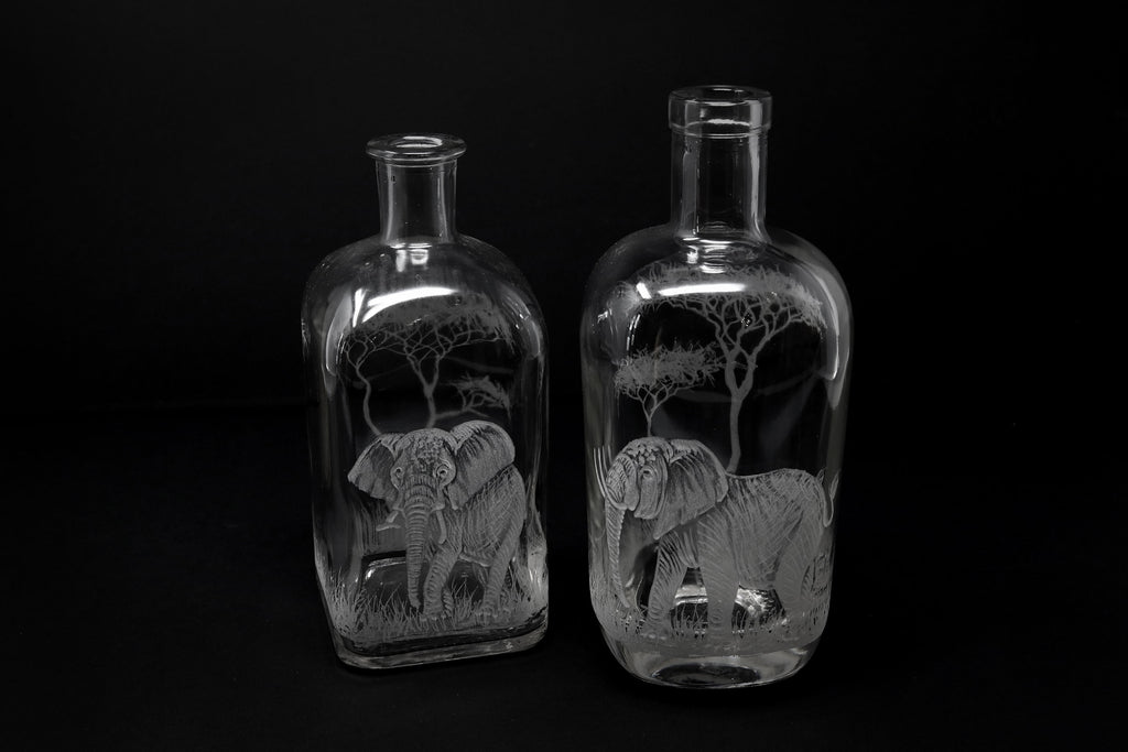Engraved Bottles with Elephant