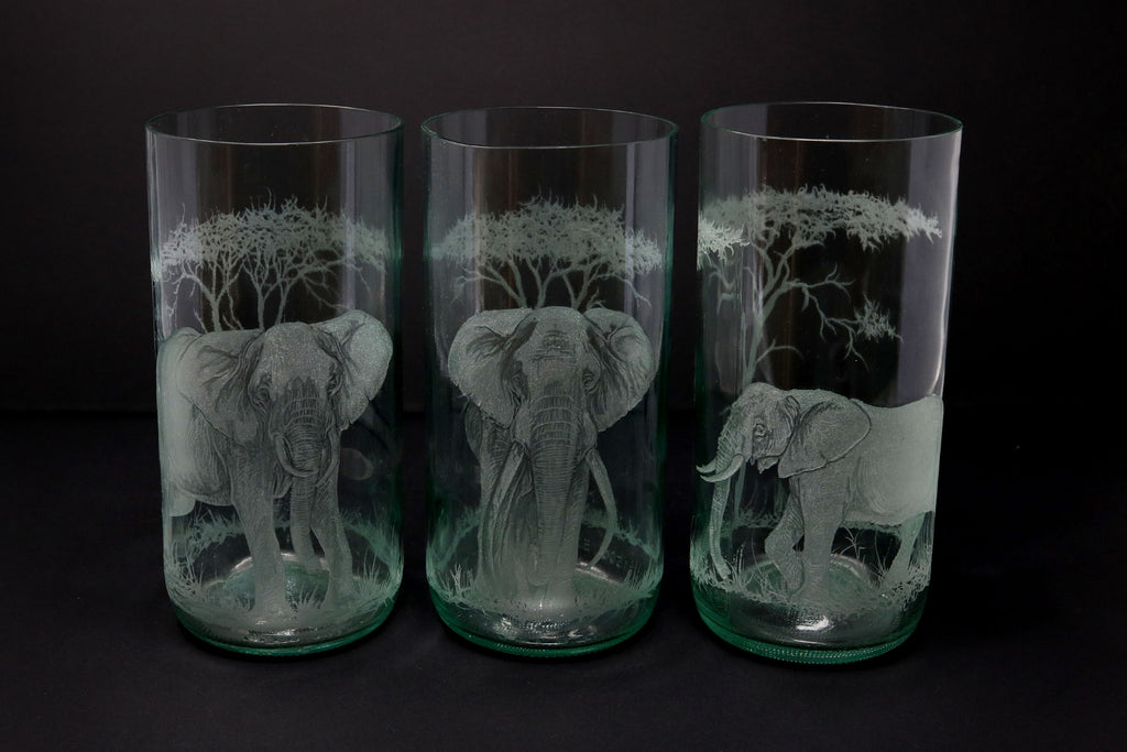 Storm Lantern, Engraved with Elephant (Bull)
