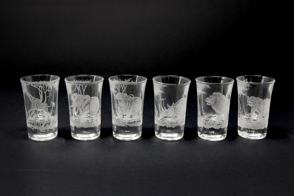 Shot Glasses engraved with African Animals