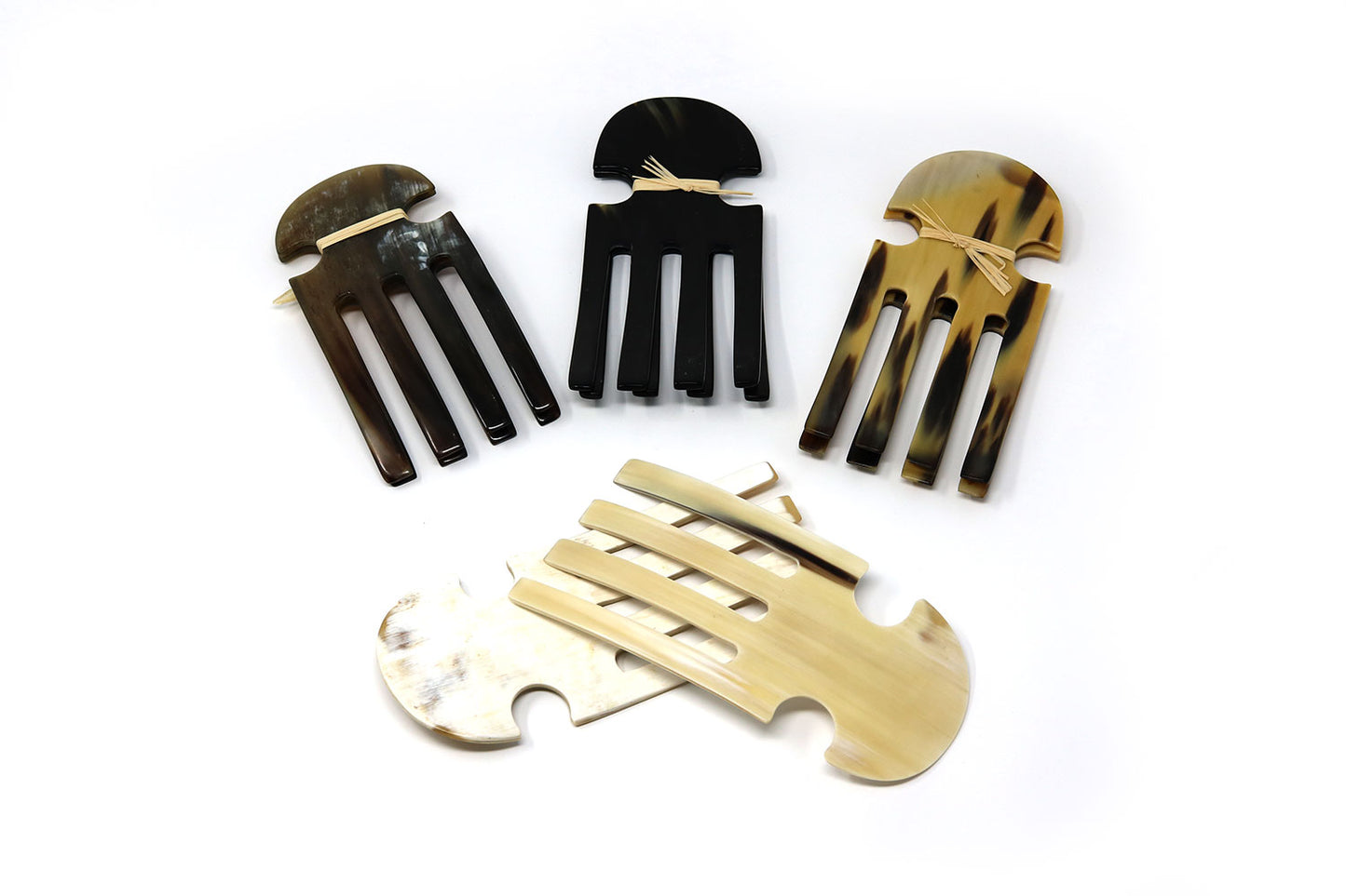 Ankole Cow Horn Fork Salad Servers - ASSiA 