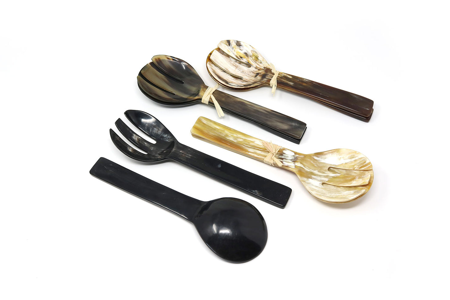 Ankole Cow Horn Salad Servers - ASSiA 